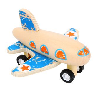 Display Buntes Rückziehflugzeug - KidsTruhe