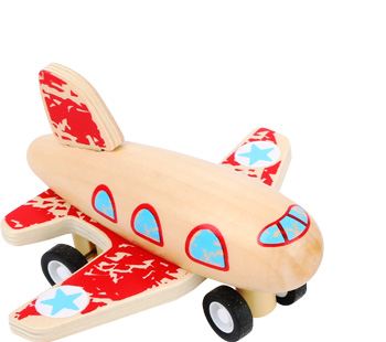 Display Buntes Rückziehflugzeug - KidsTruhe