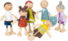Biegepuppen-Familie aus Holz – 6er-Set für Puppenhäuser