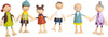 Biegepuppen-Familie aus Holz – 6er-Set für Puppenhäuser